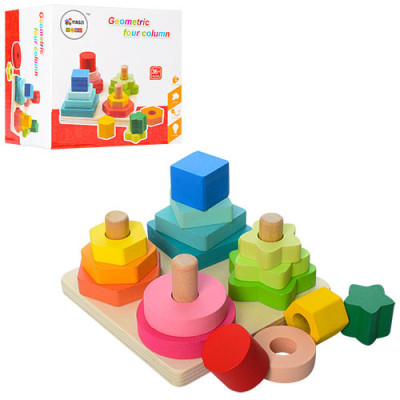 Розвиваючий набір Геометрика MD 1190 дерев'яний Розвиваючий набір Геометрика MD 1190 дерев'яний