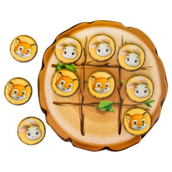 Дерев'яна настільна гра "Хрестики-нулики" Ubumblebees (ПСД158) PSD158 зайчик і лисичка Дерев'яна настільна гра "Хрестики-нулики" Ubumblebees (ПСД158) PSD158 зайчик і лисичка