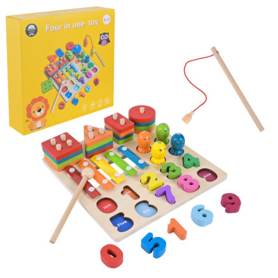 Дитяча дерев’яна іграшка "4 в 1" C9404 рибалка ксилофон