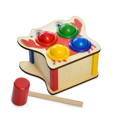 Деревяна іграшка стукачка "Крабик" MD 1682B молоток