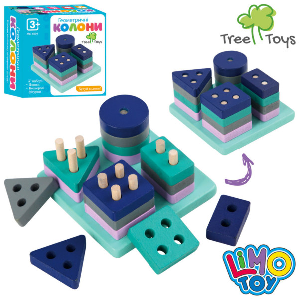Дерев'яна іграшка Геометрика Limo Toy MD 1899 фігур 16 шт Дерев'яна іграшка Геометрика Limo Toy MD 1899 фігур 16 шт