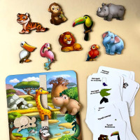 Дерев'яна настільна гра "Повтори за схемою - Африка" Ubumblebees (ПСД178) PSD178 на липучках