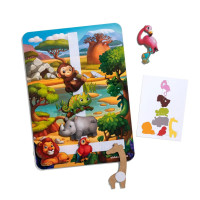 Дерев'яна настільна гра "Повтори за схемою - Африка" Ubumblebees (ПСД178) PSD178 на липучках