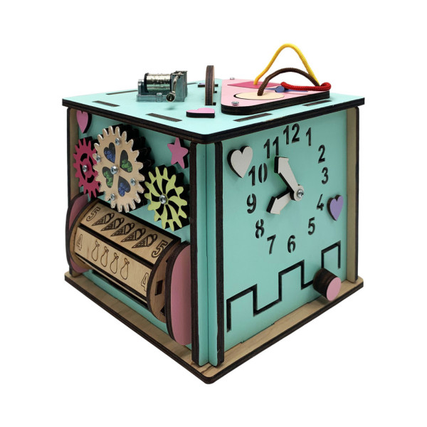 Розвиваюча іграшка Бізикуб Temple Group TG286478 15х15х15 см Бірюзовий Розвиваюча іграшка Бізикуб Temple Group TG286478 15х15х15 см Бірюзовий