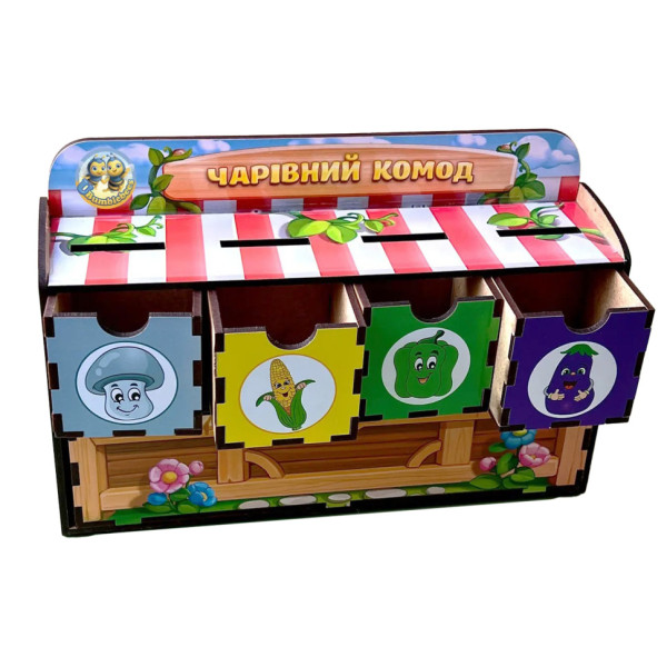 Дерев'яна настільна гра "Овочі -1" Ubumblebees (ПСД007) PSD007 сортер-комодик Дерев'яна настільна гра "Овочі -1" Ubumblebees (ПСД007) PSD007 сортер-комодик