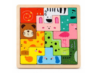 Деревянная логическая игра Animal Tetris C9405 с заданиями 11 фигурок животных