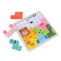 Деревянная логическая игра Animal Tetris C9405 с заданиями 11 фигурок животных