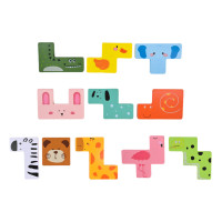 Деревянная логическая игра Animal Tetris C9405 с заданиями 11 фигурок животных