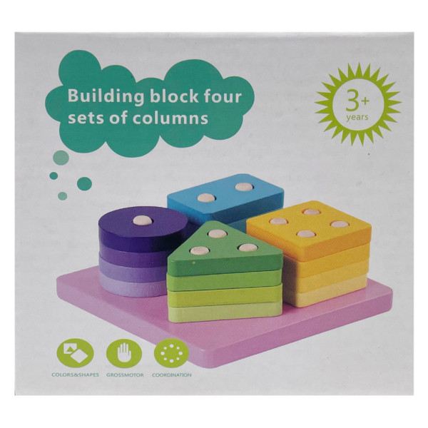 Дитяча дерев'яна іграшка "Пирамидка-Геометричні фігури" C15023 Дитяча дерев'яна іграшка "Пирамидка-Геометричні фігури" C15023