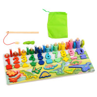Деревяна іграшка Центр розвиваючий MD 2758 фігурки, риболовля, цифри, динозаври Деревяна іграшка Центр розвиваючий MD 2758 фігурки, риболовля, цифри, динозаври
