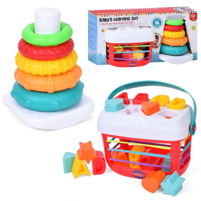 Дитячий розвиваючий "Сортер-пірамідка 2 в 1" PL201C-PLC200