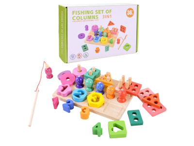 Дитяча дерев’яна іграшка "Пірамідка-сортер" C9416 рибалка вкладиші