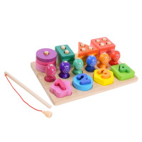 Дитяча дерев’яна іграшка "Пірамідка-сортер" C9416 рибалка вкладиші
