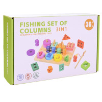Дитяча дерев’яна іграшка "Пірамідка-сортер" C9416 рибалка вкладиші
