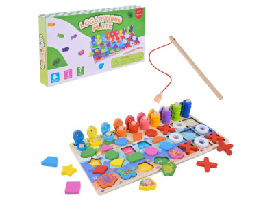 Дерев'яна іграшка Центр розвиваючий C9426 вкладиші пірамідки риболовля