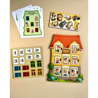 Деревяний пазл-вкладиш "Будиночок із завданнями" (ПСФ112) PSF112