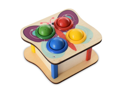 Деревяна іграшка стукачка "Метелик" MD 1682E молоток