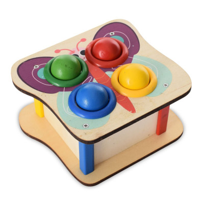 Деревяна іграшка стукачка "Метелик" MD 1682E молоток