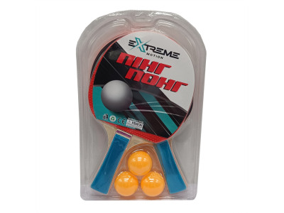 Набір для настільного тенісу Extreme Motion TT2432, 2 ракетки, 3 м'ячики