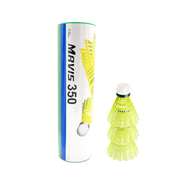 Набір нейлонових воланів для бадмінтону "Mavis 350" NE-MAV-350 жовтий 6 шт Набір нейлонових воланів для бадмінтону "Mavis 350" NE-MAV-350 жовтий 6 шт