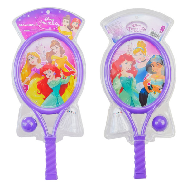 Дитячий ігровий бадмінтон "Принцеси Дісней" Bambi LR1007 воланчик мячик та 2 ракетки