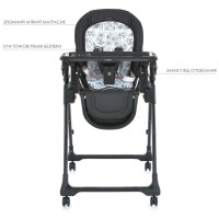Стілець для годування ME 1037-B CRYSTAL Black Gold до 15 кг