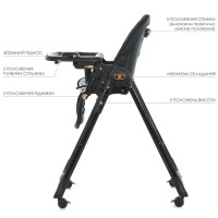 Стілець для годування ME 1037-B CRYSTAL Black Gold до 15 кг