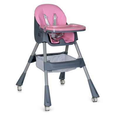 Стільчик для годування M 5722 Lilac до 20 кг складаний 5-ти точковий екошкіра