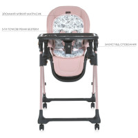 Стілець для годування ME 1037-B CRYSTAL Rose Gold до 15 кг