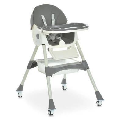 Стільчик для годування M 6302 Gray складний 5-ти точкові ремені