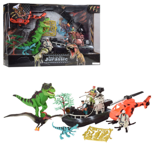 Набір рятувальників F124-74 вертоліт джип мотоцикл динозавр фігурки