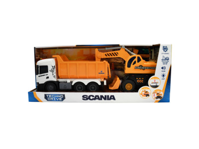 Ігровий набір Самоскид Scania та екскаватор TechnoDrive 8001KS зі світлом та звуком Ігровий набір Самоскид Scania та екскаватор TechnoDrive 8001KS зі світлом та звуком