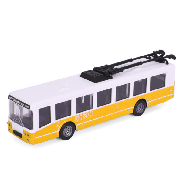 Іграшковий інерційний тролейбус 6336(Yellow) гумові колеса 17 см