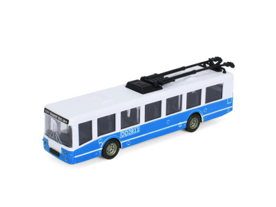 Іграшковий інерційний тролейбус 6336(Blue) гумові колеса 17 см