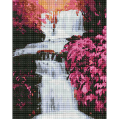 Алмазна мозаїка "Тропічний водоспад" Ідейка AMO7236 40х50 см