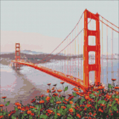 Алмазна мозаїка "Ранковий Сан-Франциско" Ідейка AMO7177 40х40 см