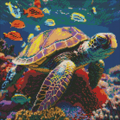 Алмазна мозаїка "Мешканці підводного світу" ©art_selena_ua AMO7617 Ідейка 40х40 см