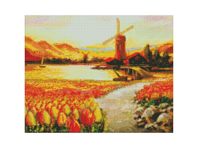Алмазна мозаїка "У долині тюльпанів" ©BOND Tetiana AMO7649 Ідейка 40х50 см