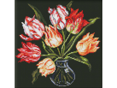 Алмазна мозаїка "Витончені тюльпани" ©kovtun_olga_art Ідейка AMC7688 без підрамника 30х30 см