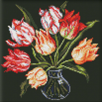 Алмазна мозаїка "Витончені тюльпани" ©kovtun_olga_art Ідейка AMC7688 без підрамника 30х30 см