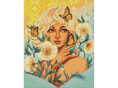 Алмазна мозаїка "Дівчина з метеликами" ©pollypop92  AMO7597 40х50 см Ідейка