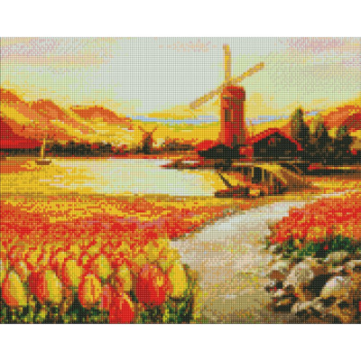 Алмазна мозаїка "У долині тюльпанів" ©BOND Tetiana AMO7649 Ідейка 40х50 см