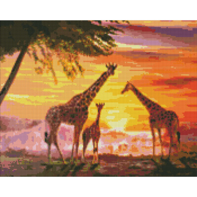 Алмазна мозаїка "Сім`я жирафів" ©ArtAlekhina Ідейка AMO7327 40х50 см