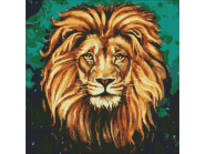 Алмазна мозаїка "Розкішний лев" Ідейка AMO7505 40х40 см
