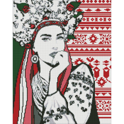 Алмазна мозаїка "Чарівна українка" ©upillustration Ідейка AMO7371 40х50 см