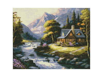 Алмазна мозаїка "Будиночок в горах" AMO7722 40х50 см