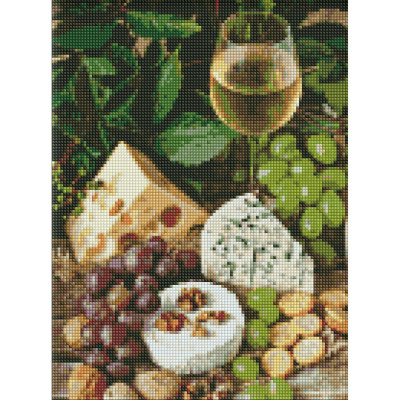 Алмазна мозаїка "Біле вино із сиром" Ідейка AMO7378 30х40 см 