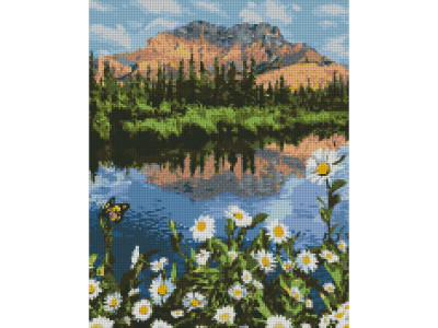 Алмазна мозаїка "Гірський пейзаж" Ідейка AMO7057 40х50 см