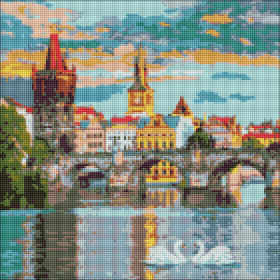 Алмазна мозаїка "Вечірня Прага" AMO7217 40х40 см Ідейка