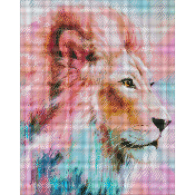 Алмазна мозаїка "Рожевий лев" ©Ira Volkova AMO7454 40х50 см